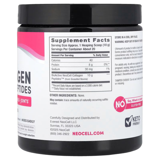 NeoCell Grassfed Collagen Peptides, Unflavored, 7 oz (200g)