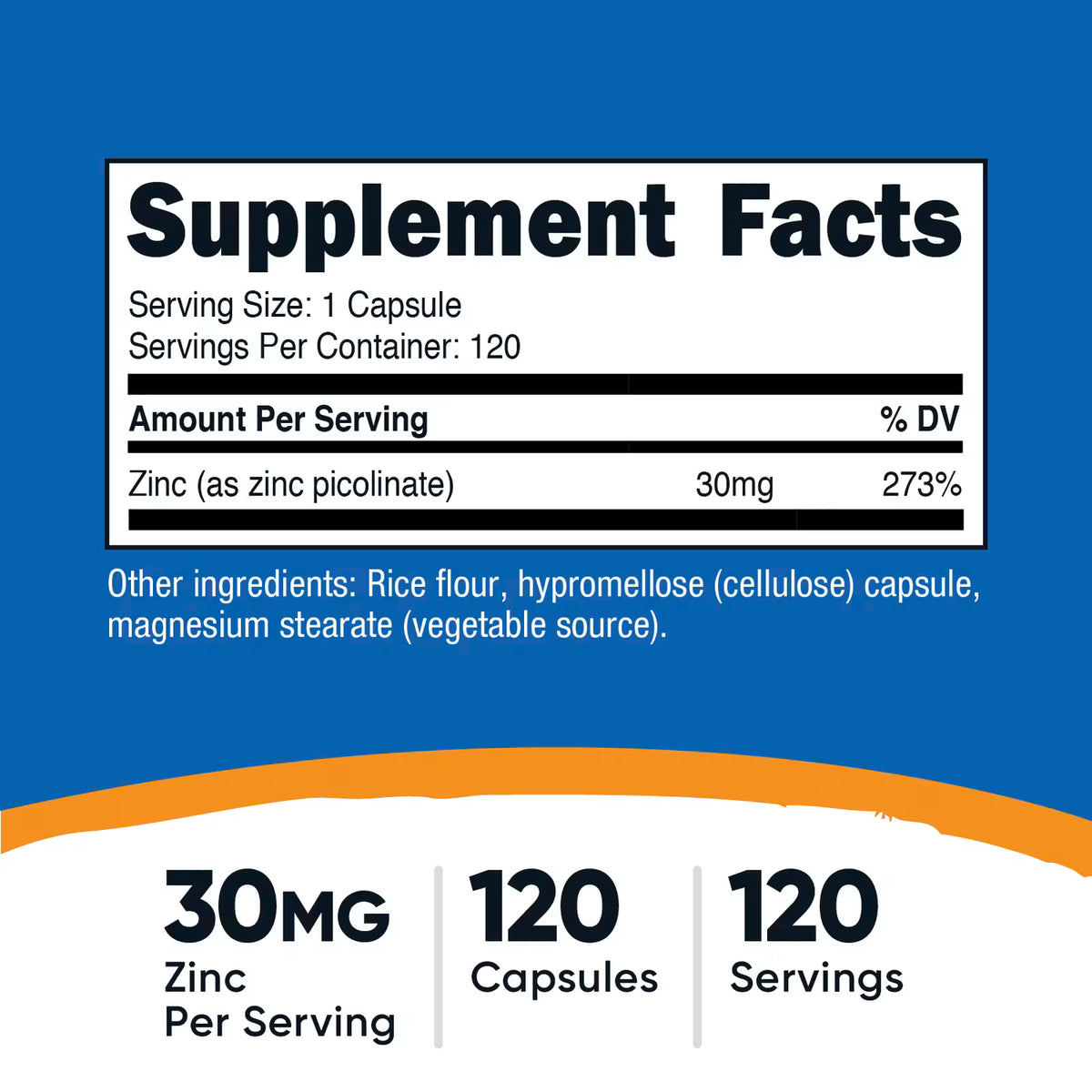Nutricost Zinc Picolinate 30 mg - 120 Capsules