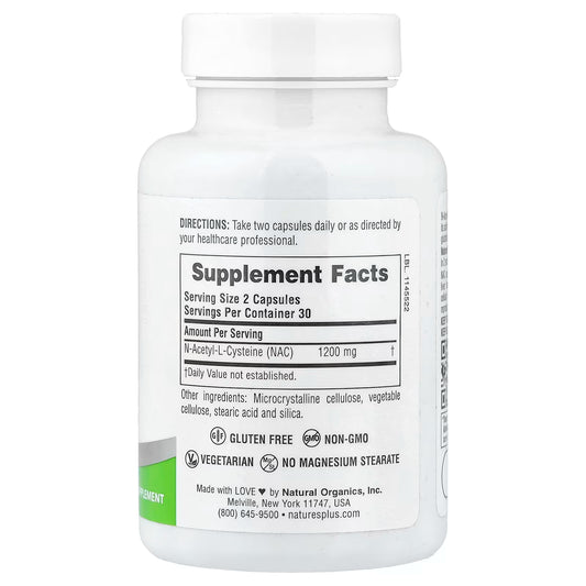 NaturesPlus Pro NAC 1200 mg - 60 Capsules (600 mg per Capsule)