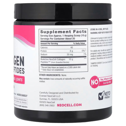NeoCell Grassfed Collagen Peptides, Unflavored, 7 oz (200g)