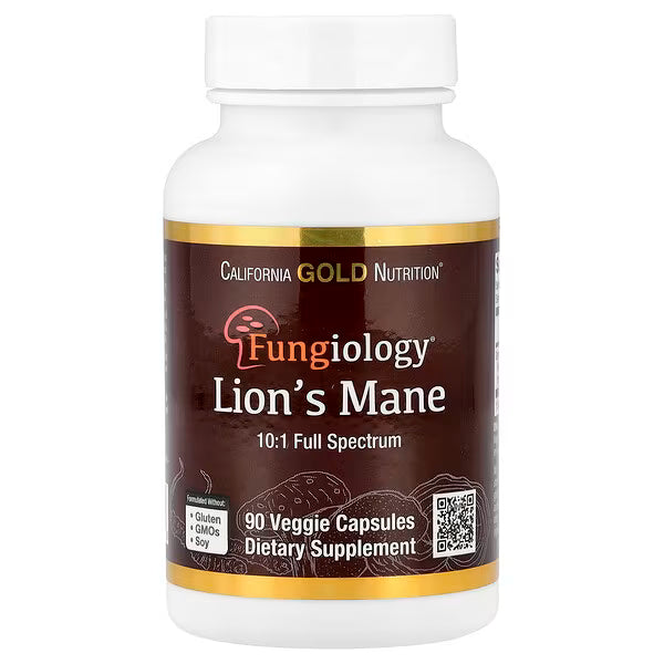 California Gold Nutrition Organic Lion's Mane 600 mg 90 veggie capsules