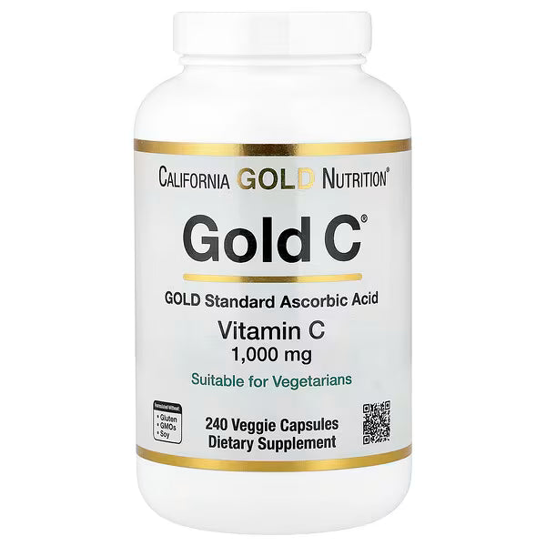 California Gold Nutrition Gold C Vitamin C 1000 mg 240 veggie capsules