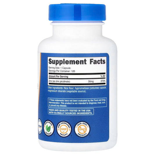 Nutricost Zinc Picolinate 30 mg - 120 Capsules