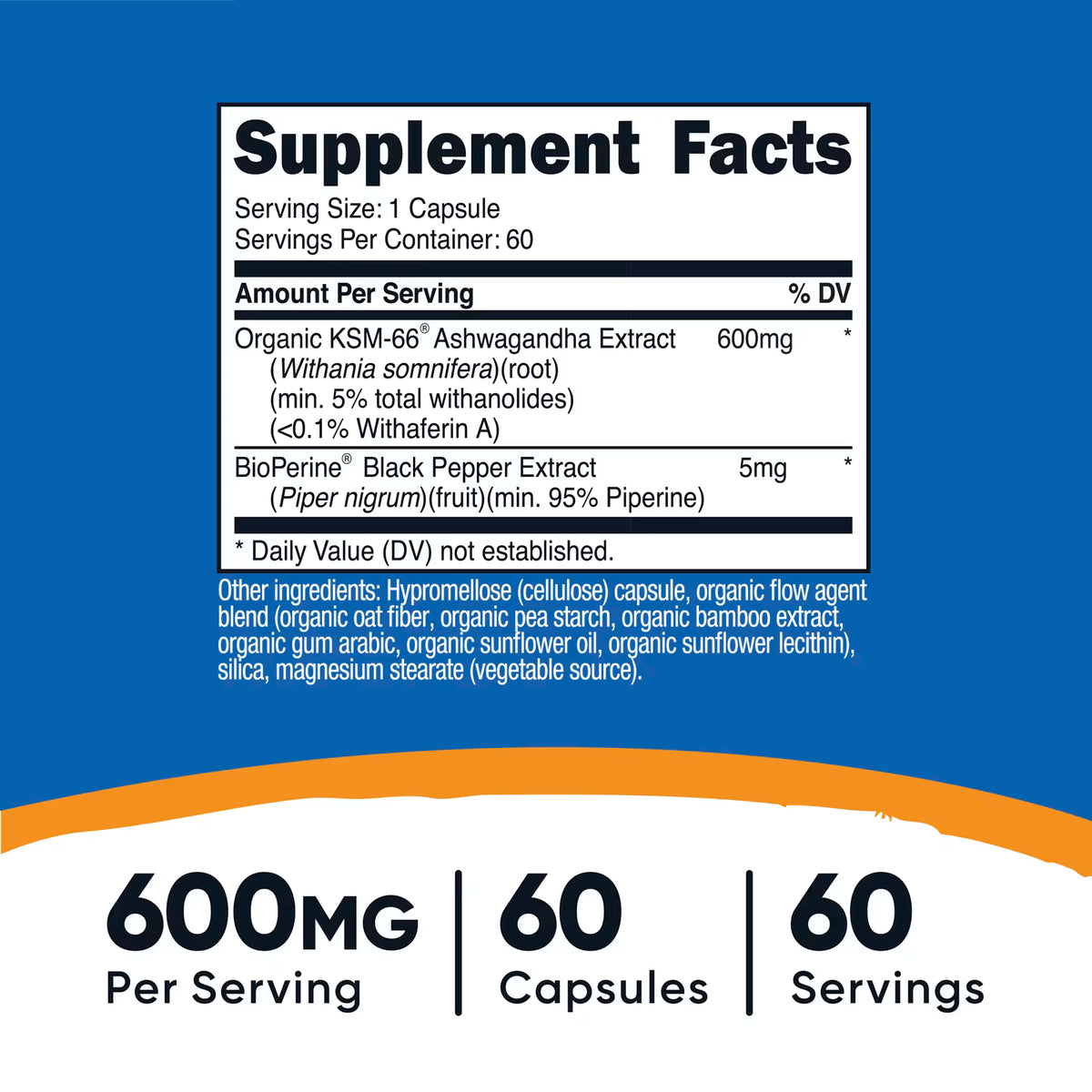 Nutricost KSM-66 Ashwagandha Root Extract, 60 Capsules
