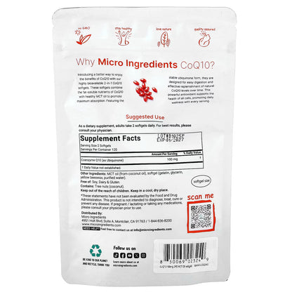 Micro Ingredients CoQ10 100 mg - 240 Softgels