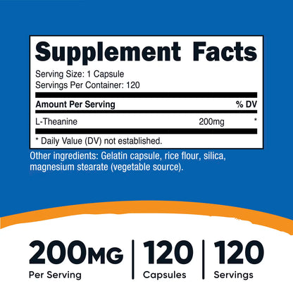 Nutricost, L-Theanine 200 mg - 120 Capsules