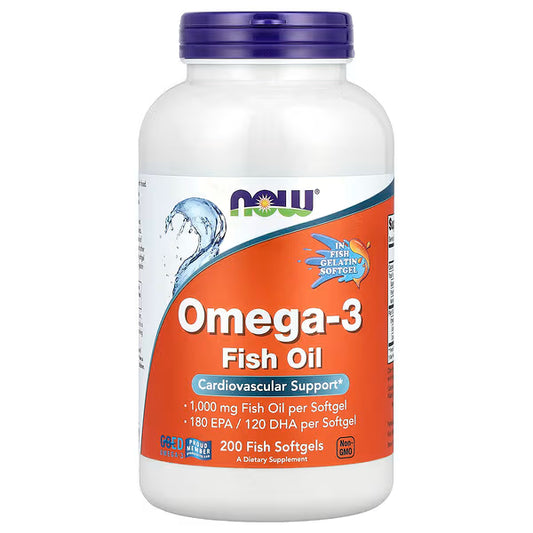 NOW Foods Omega-3 Fish Oil 1000 mg 200 softgels